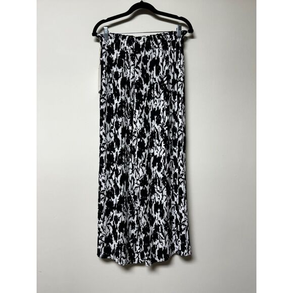 NWT JOIE Black/White Floral Accordion Pleat Set, Top/Pull-On Pants, Sz S - Picture 7 of 11